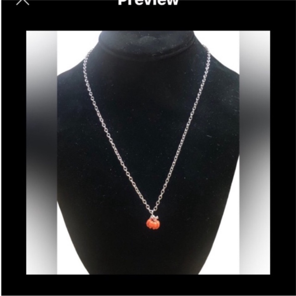 UNBRANDED Orange PETITE Pumpkin Pendant STATEMENT Necklace - Picture 3 of 10